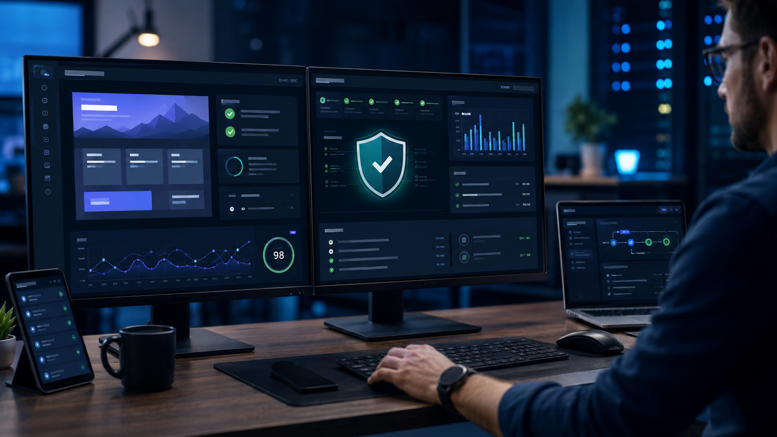 Cybersecurity dashboard for website monitoring and protection